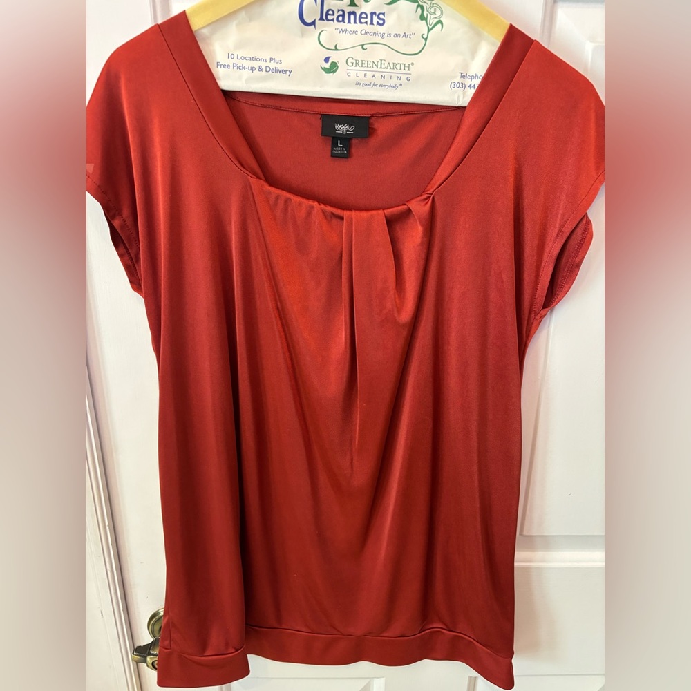 Burnt Orange draped top